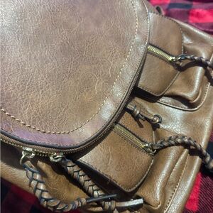 Brown Leather Backpack